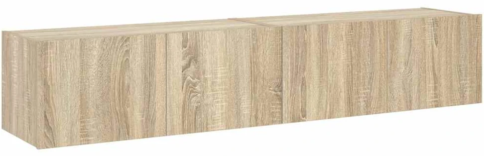 TV staliukas Sieninės TV spintelės su LED, 2vnt., sonoma ąžuolo, 80x35x31cm