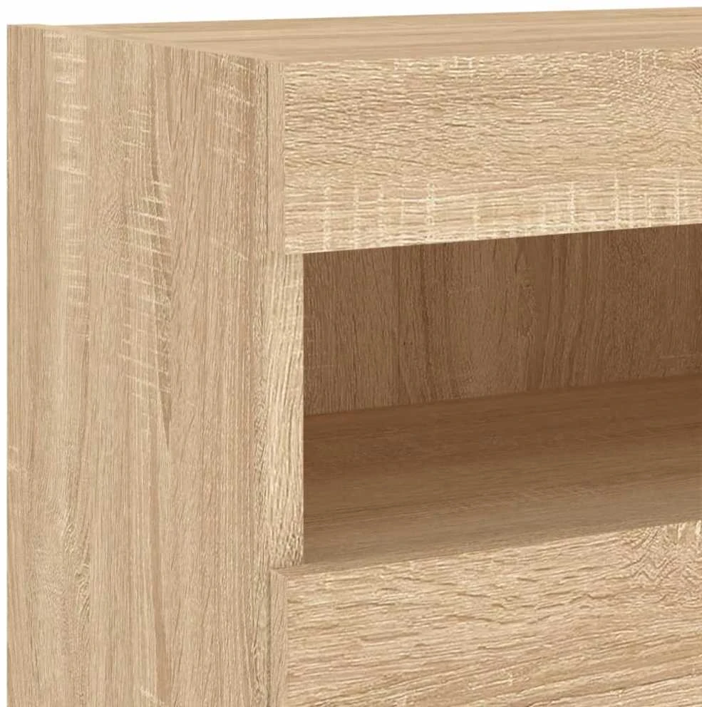 TV staliukas Sieninės TV spintelės su LED, 2vnt., sonoma ąžuolo, 40x30x40cm