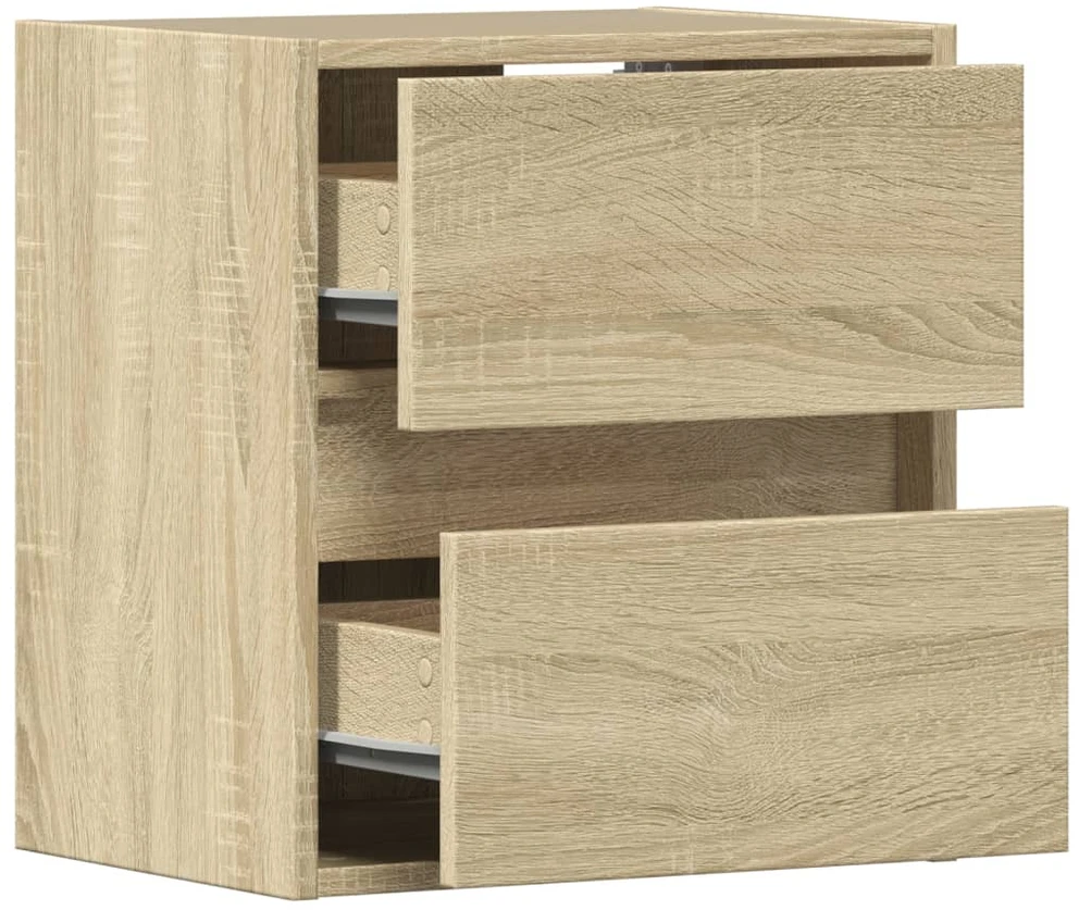 TV staliukas Sieninės TV spintelės su LED, 2vnt., sonoma ąžuolo, 41x31x45cm