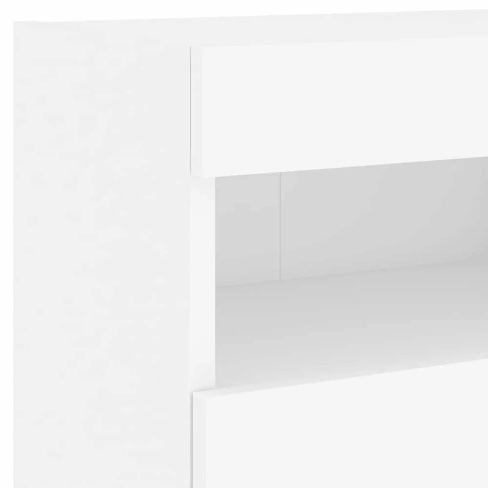 TV staliukas Sieninės TV spintelės su LED lemputėmis, 7vnt., baltos spalvos