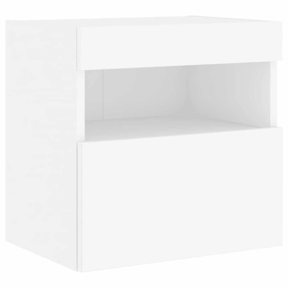 TV staliukas Sieninės TV spintelės su LED lemputėmis, 7vnt., baltos spalvos