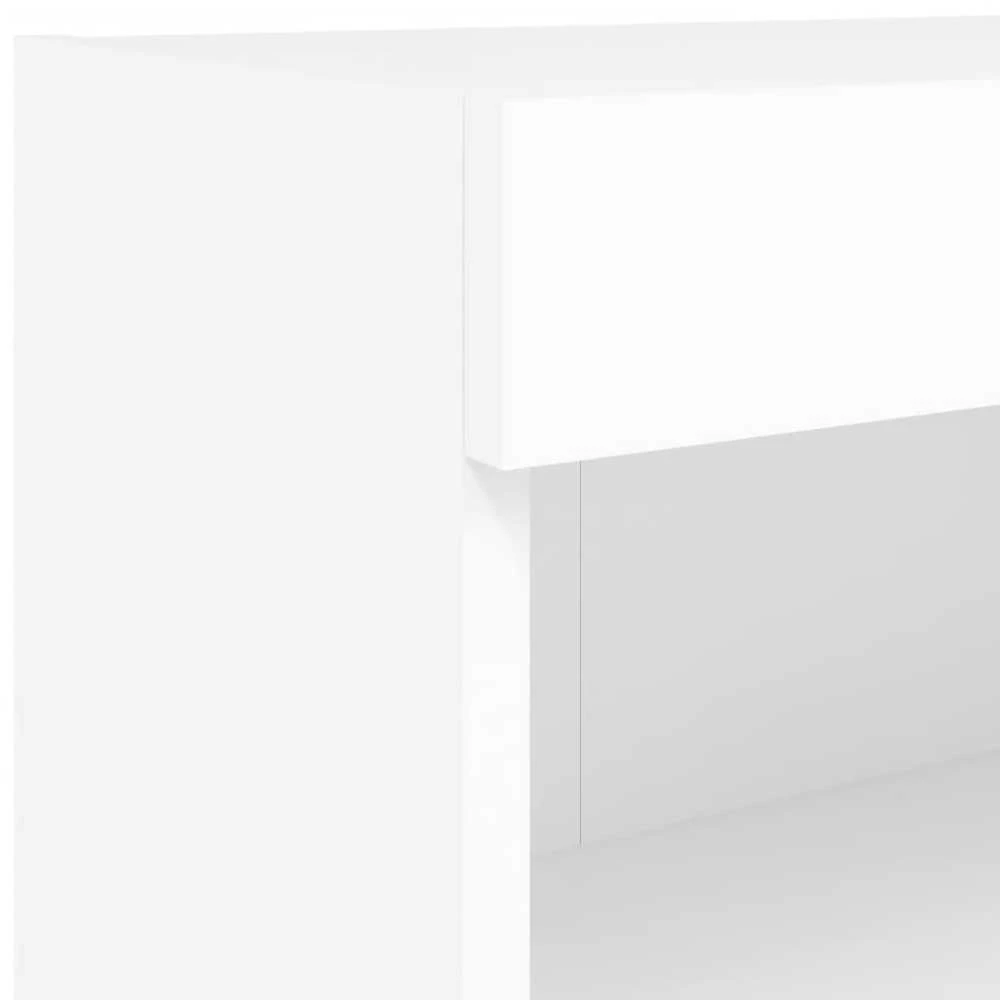 TV staliukas Sieninės TV spintelės su LED lemputėmis, 7vnt., baltos spalvos