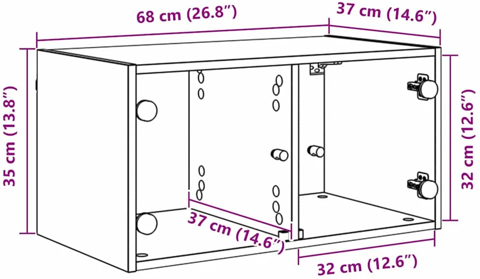 Sieniniai baldai 2 vnt. 68 x 37 x 35 cm Apdirbta mediena
