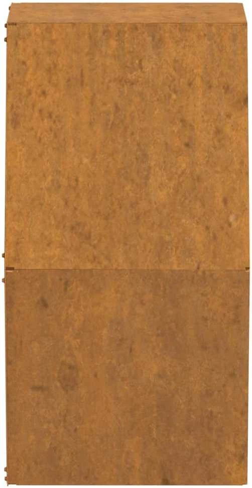 Sieniniai loveliai, 2vnt., rūdžių, 30x10x25cm, Corten plienas