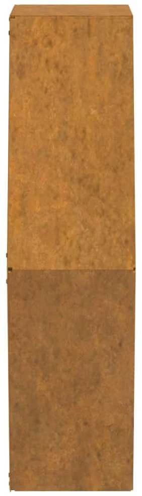 Sieniniai loveliai, 2vnt., rūdžių, 46x10x40cm, Corten plienas