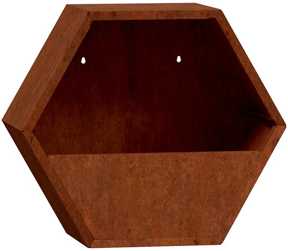 Sieniniai loveliai, 2vnt., rūdžių, 46x10x40cm, Corten plienas