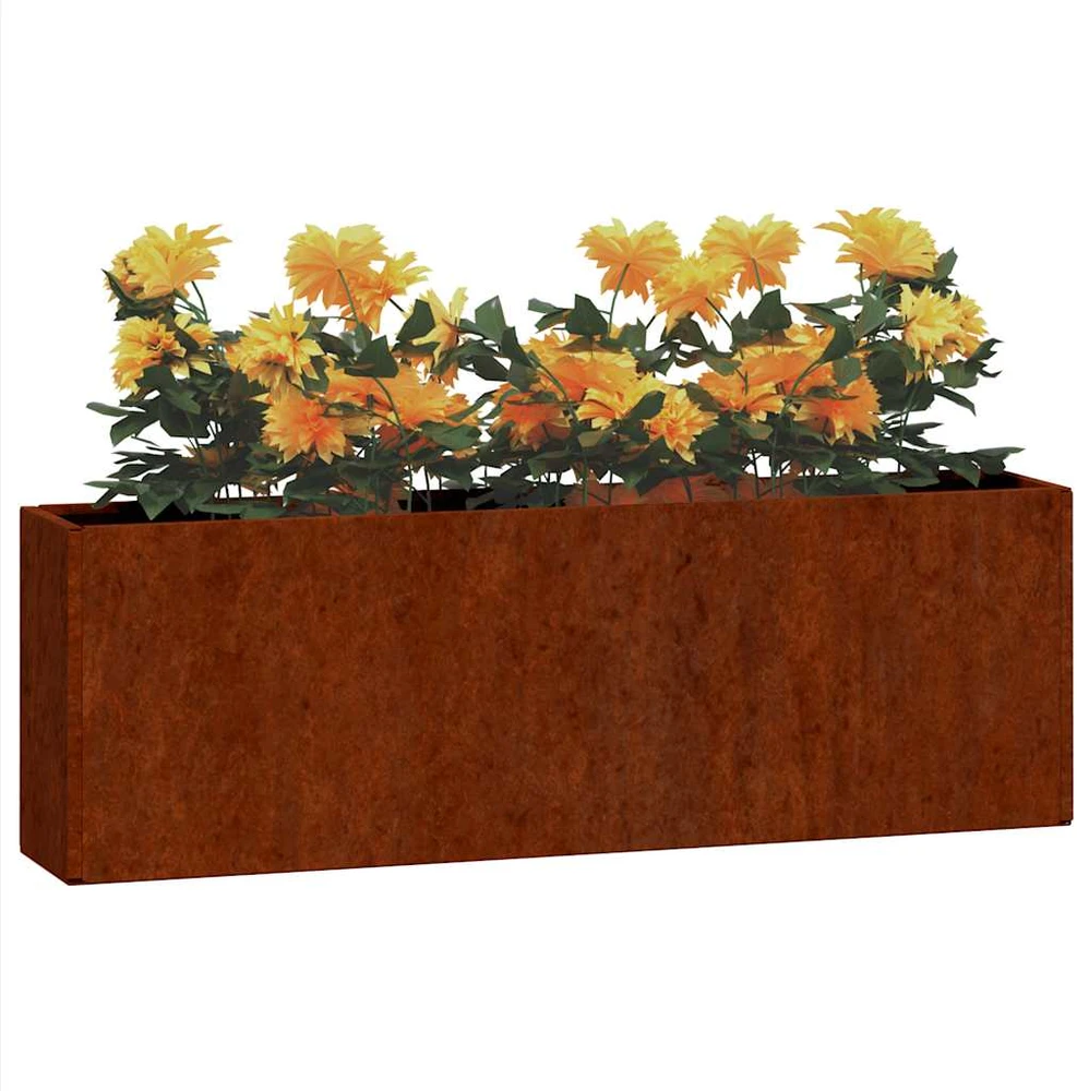 Sieniniai loveliai, 2vnt., rūdžių, 53x10x17cm, Corten plienas
