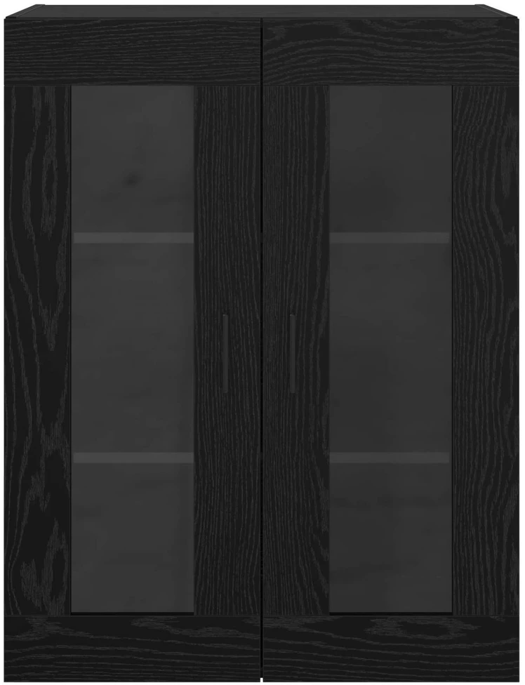 Sieniniai spintelės 2 vnt. juoda ąžuolo 69,5 x 34 x 90 cm