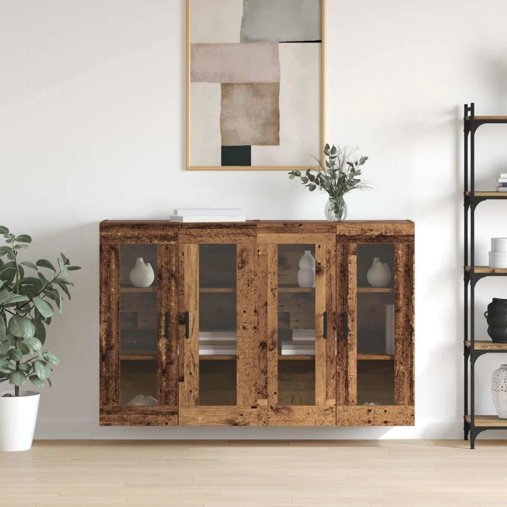 Sieniniai spintelės 2 vnt. Sena mediena 69,5 x 34 x 90 cm