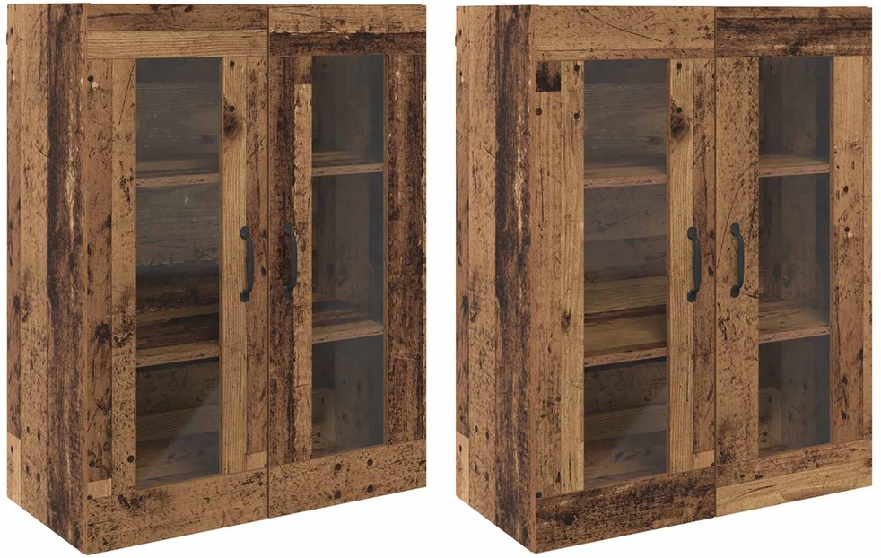 Sieniniai spintelės 2 vnt. Sena mediena 69,5 x 34 x 90 cm