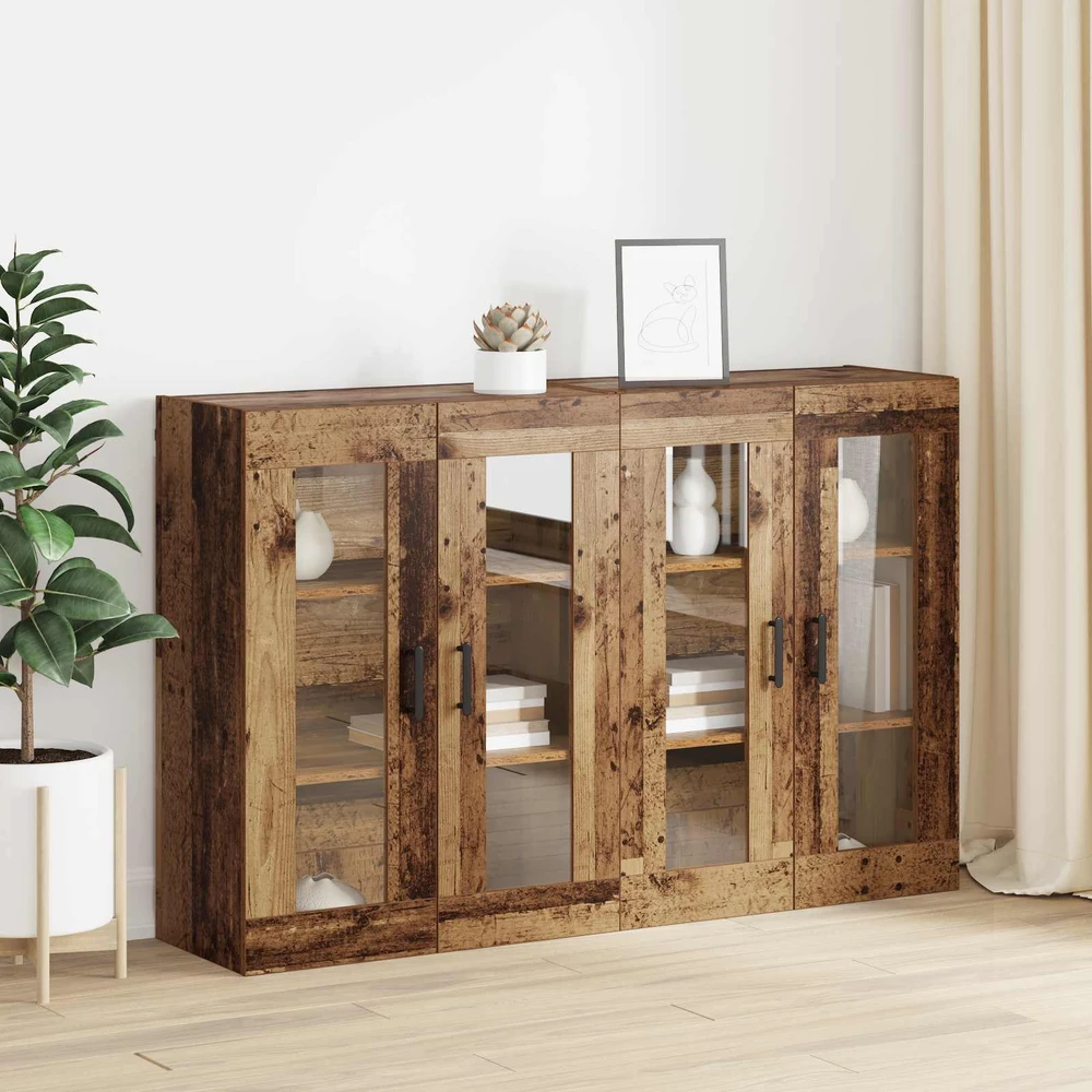 Sieniniai spintelės 2 vnt. Sena mediena 69,5 x 34 x 90 cm