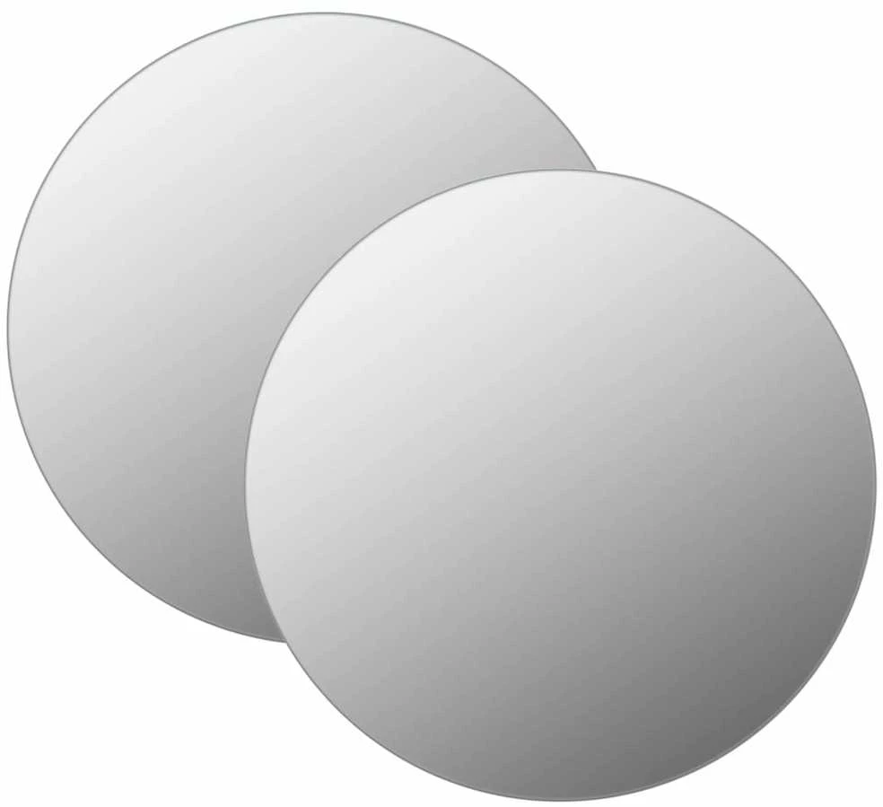 Sieniniai veidrodžiai, 2vnt., 60cm, stiklas, apskriti