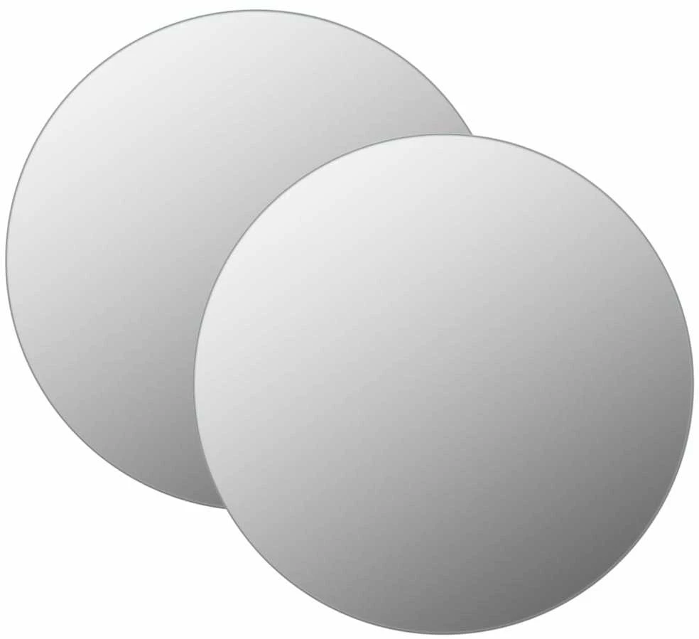 Sieniniai veidrodžiai, 2vnt., 70cm, stiklas, apskriti