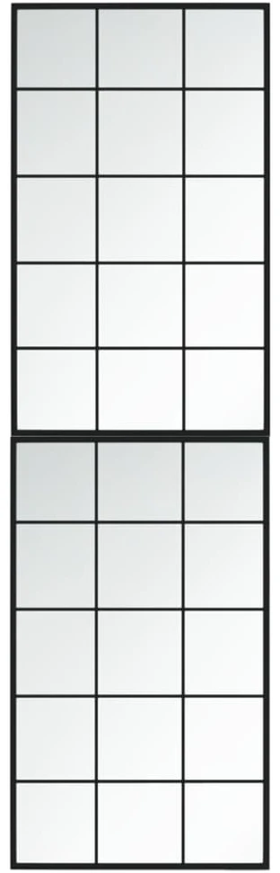 Sieniniai veidrodžiai, 2vnt., juodos spalvos, 100x60cm, metalas