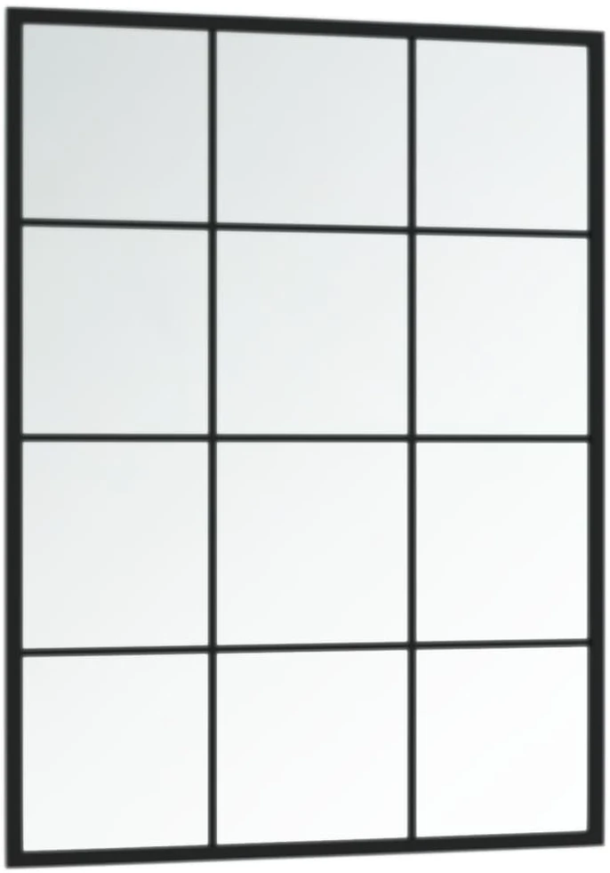 Sieniniai veidrodžiai, 2vnt., juodos spalvos, 80x60cm, metalas
