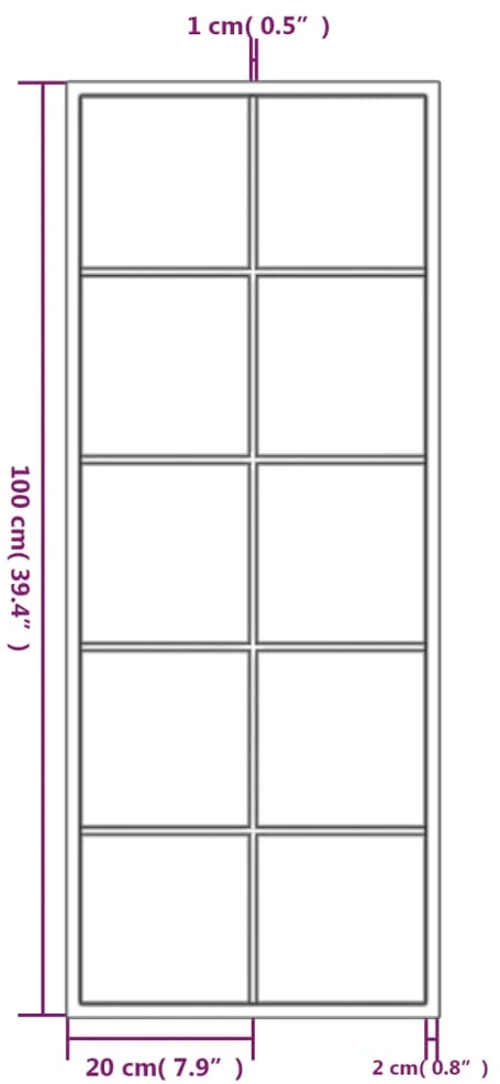 Sieniniai veidrodžiai, 2vnt., juodos spalvos, 100x40cm, metalas