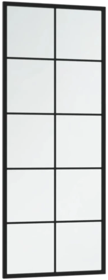 Sieniniai veidrodžiai, 2vnt., juodos spalvos, 100x40cm, metalas