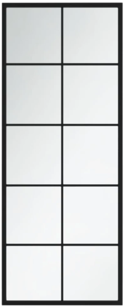 Sieniniai veidrodžiai, 2vnt., juodos spalvos, 100x40cm, metalas
