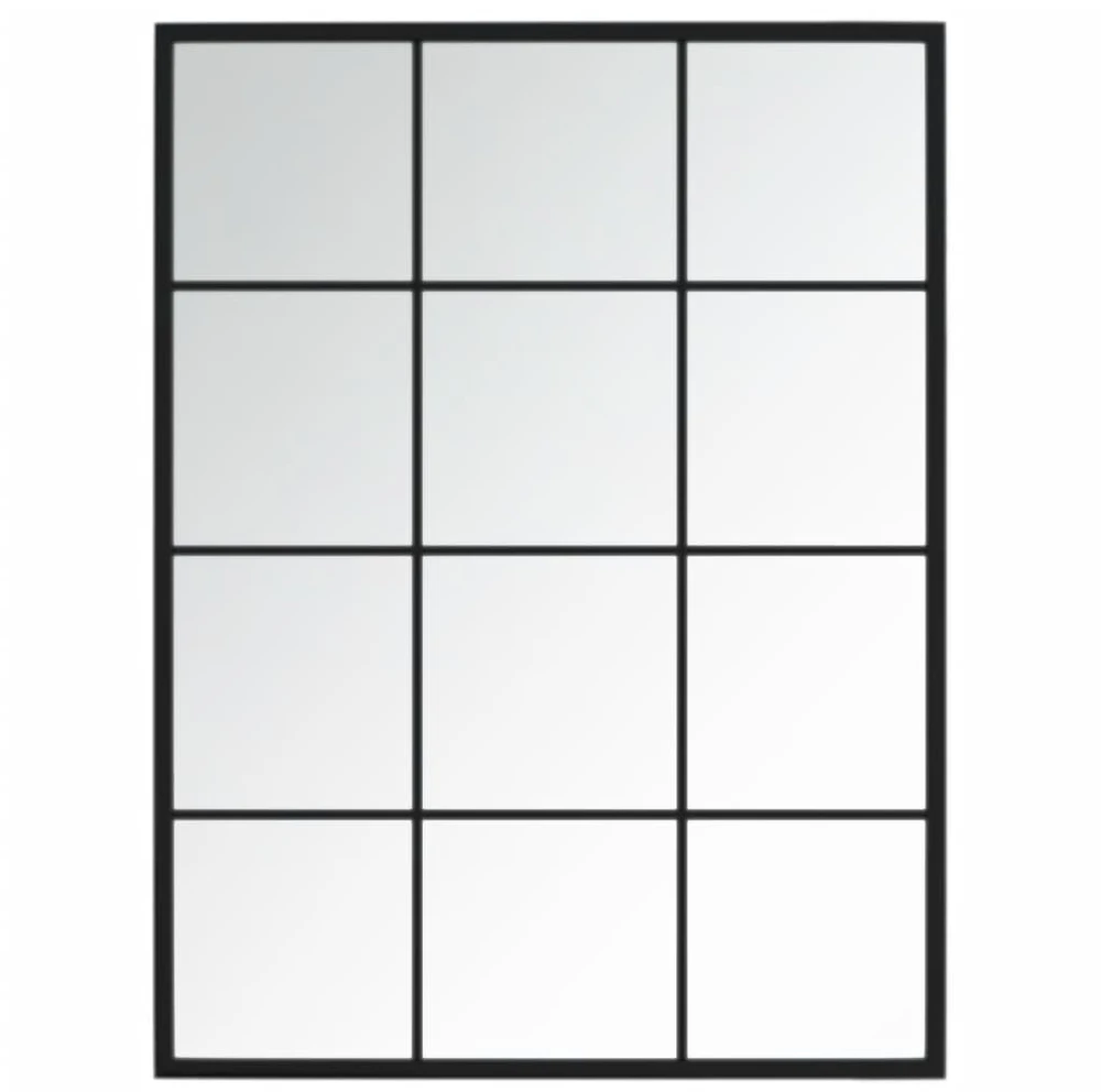 Sieniniai veidrodžiai, 3vnt., juodos spalvos, 80x60cm, metalas