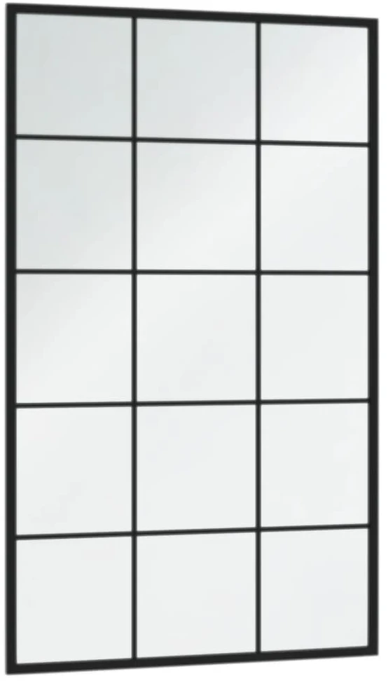 Sieniniai veidrodžiai, 4vnt., juodos spalvos, 100x60cm, metalas