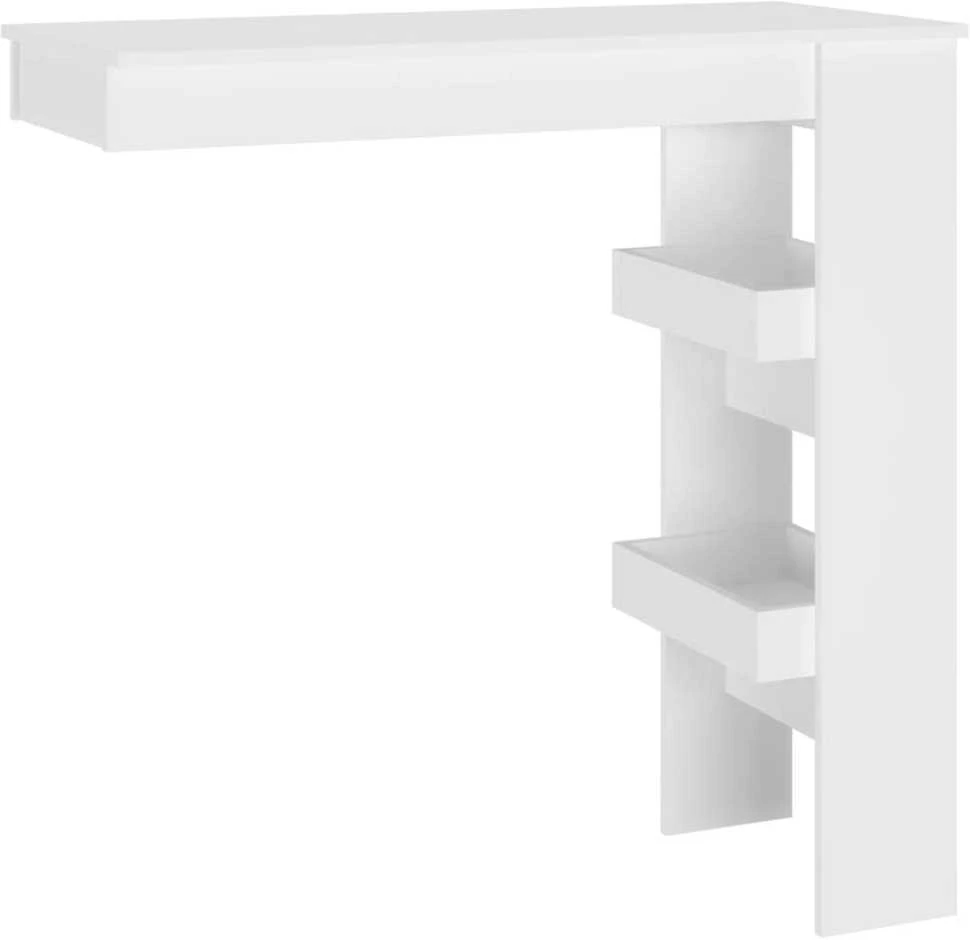 Sieninis baro staliukas, baltas, 102x45x103,5cm, mediena