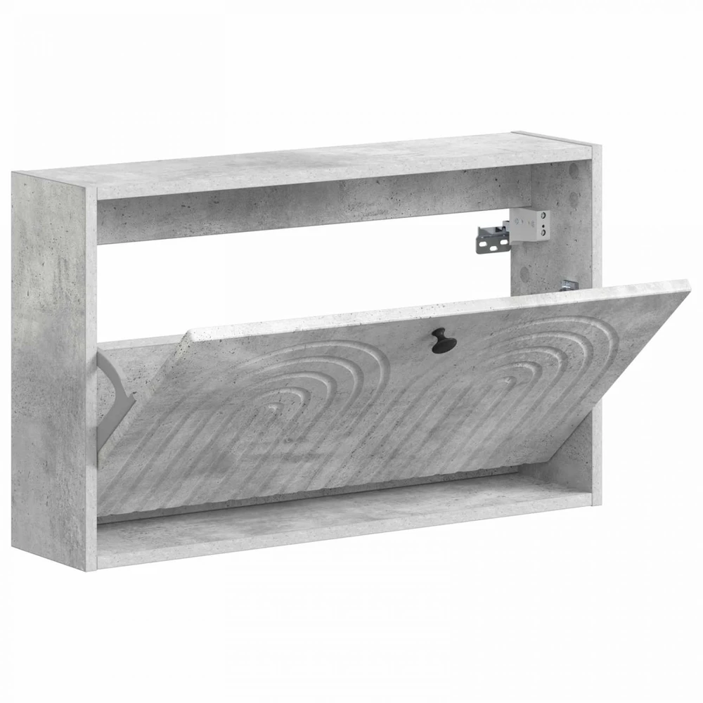 Sieninis batų kabinetas ALKMAAR 71 x 17 x 43 cm Betono pilka