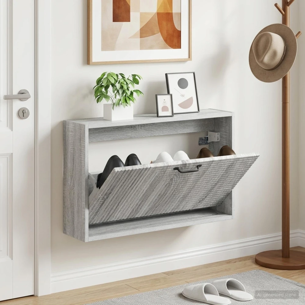 Sieninis batų kabinetas HAARLEM 71 x 17 x 43 cm Pilka Sonoma
