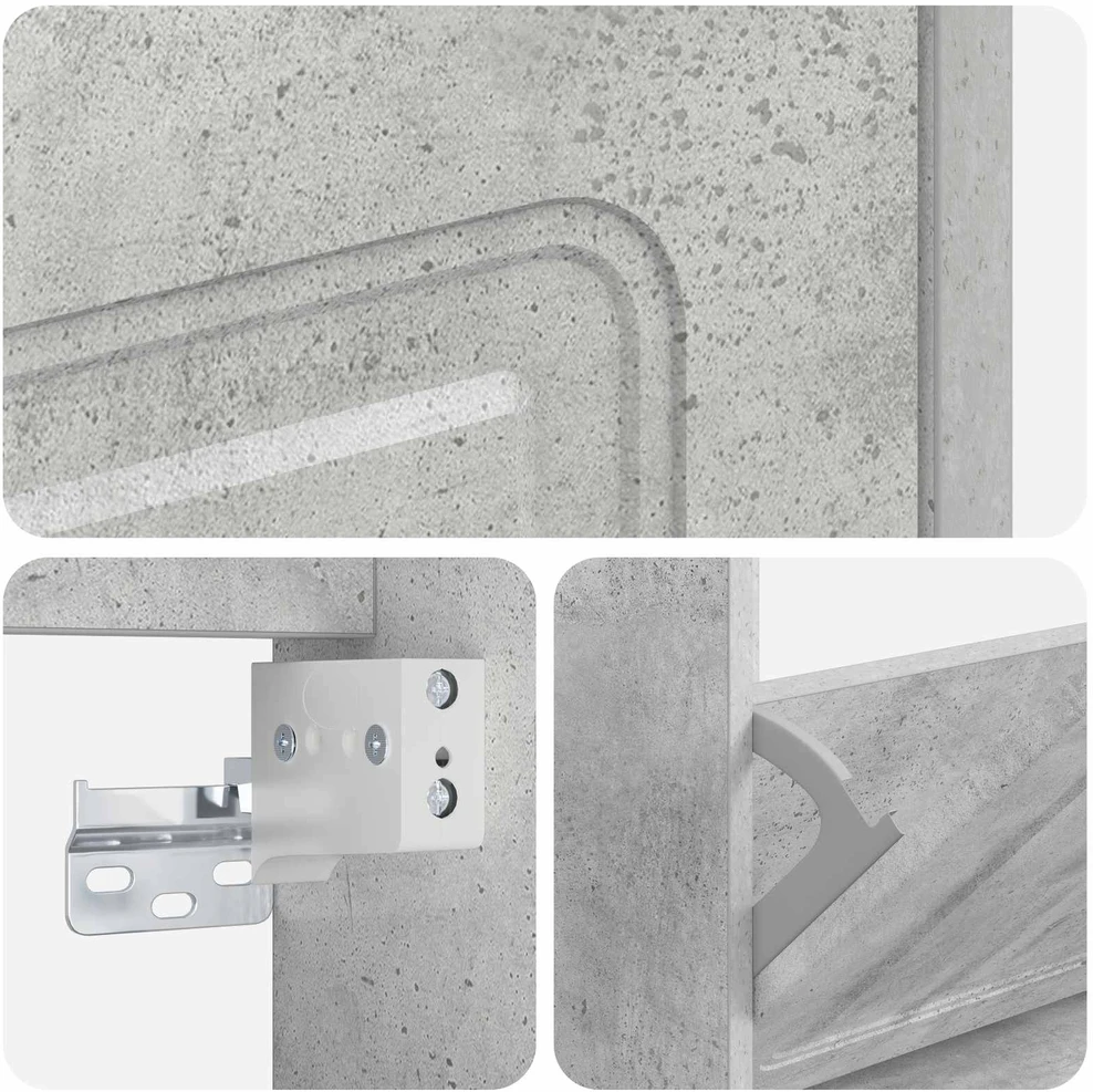 Sieninis batų kabinetas UTRECHT 71 x 17 x 43 cm Betono pilka
