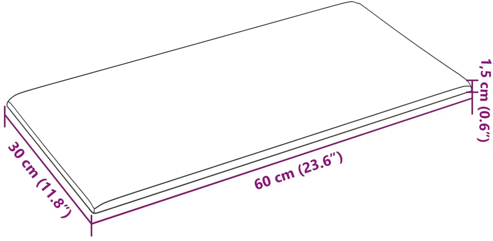 Sieninis galvūgalis 12 vnt. 60 x 30 cm Tamsiai pilka audinys