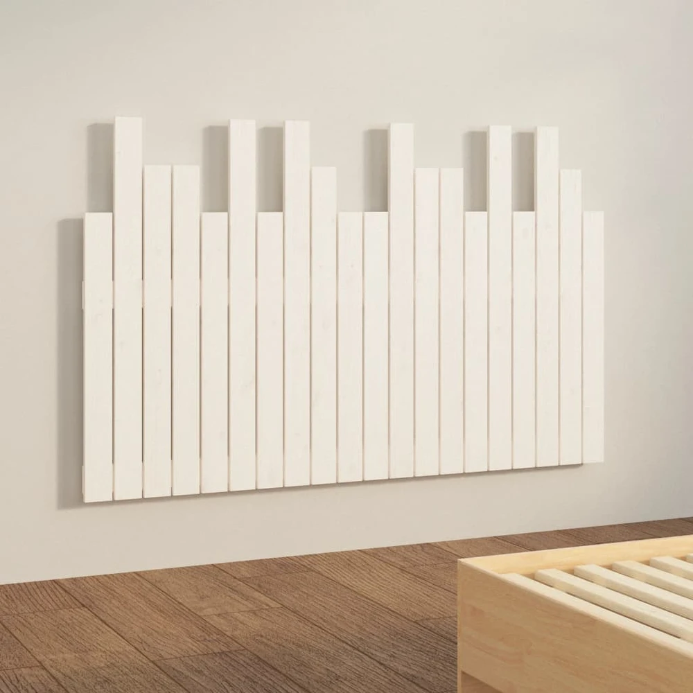 Lova Sieninis galvūgalis, baltas, 127,5x3x80cm, pušies masyvas