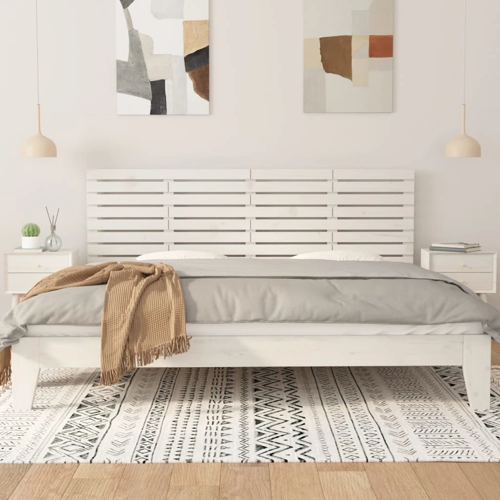 Lova Sieninis galvūgalis, baltas, 166x3x63cm, pušies masyvas
