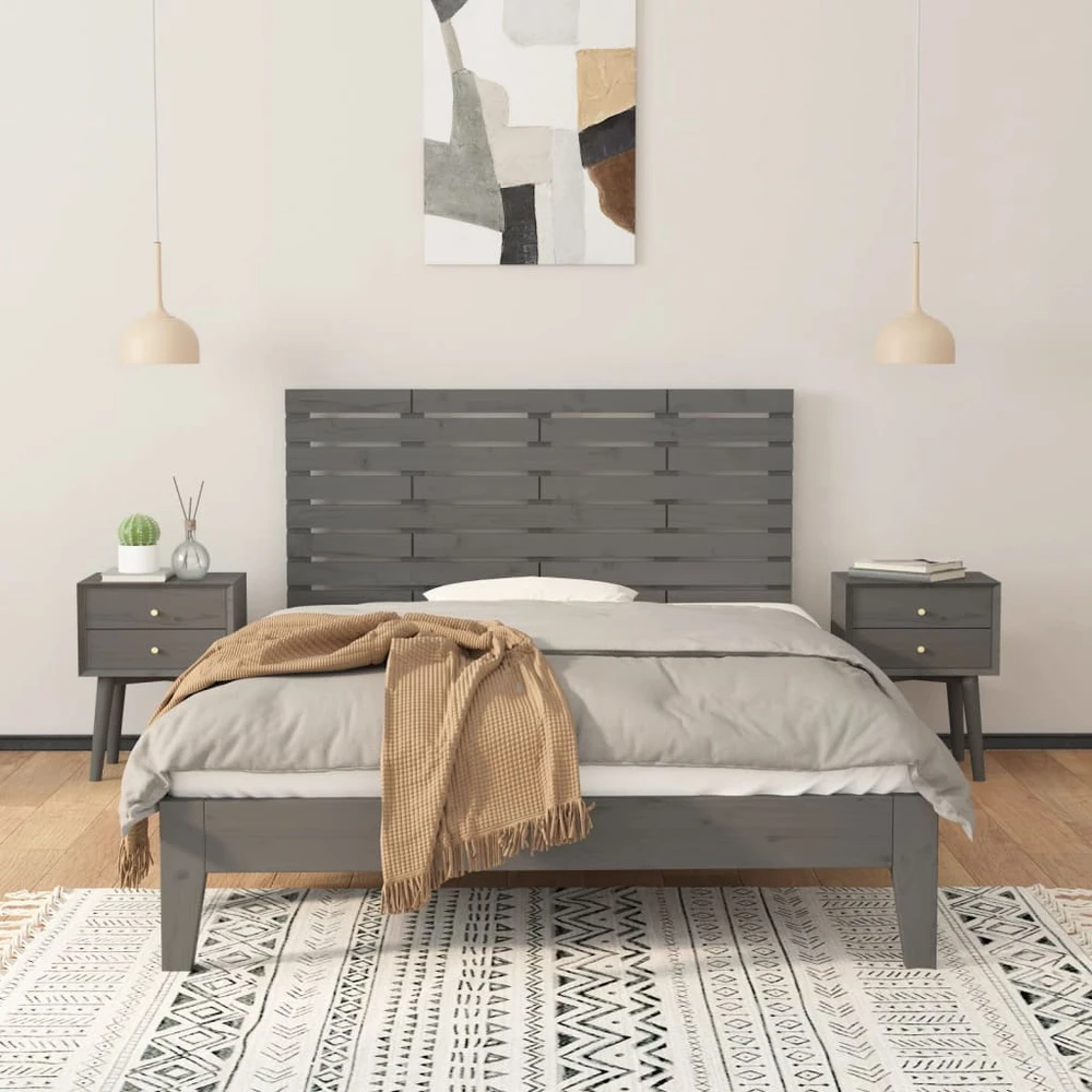 Lova Sieninis galvūgalis, pilkas, 156x3x63cm, pušies masyvas