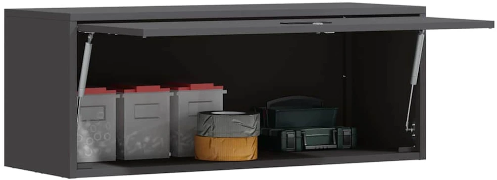 Sieninis kabinetas garažui Juoda 90 x 33 x 35 cm