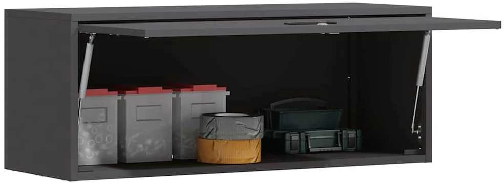 Sieninis kabinetas garažui Juoda 90 x 33 x 35 cm
