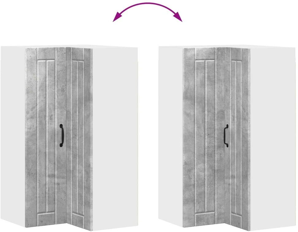 Sieninis kampinis kabinetas LUCCA Betono pilka 57 x 57 x 100 cm