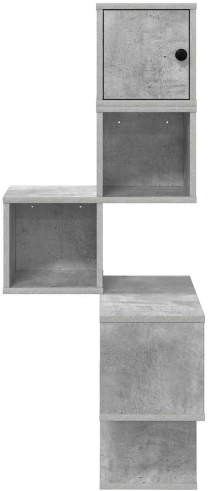 Sieninis kampinis lentynas Betono pilka 48 x 48 x 120 cm