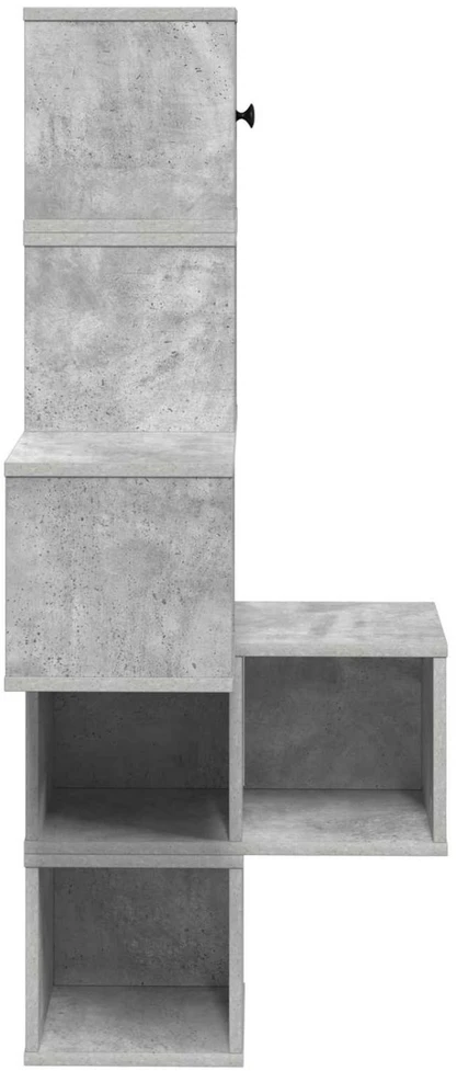 Sieninis kampinis lentynas Betono pilka 48 x 48 x 120 cm