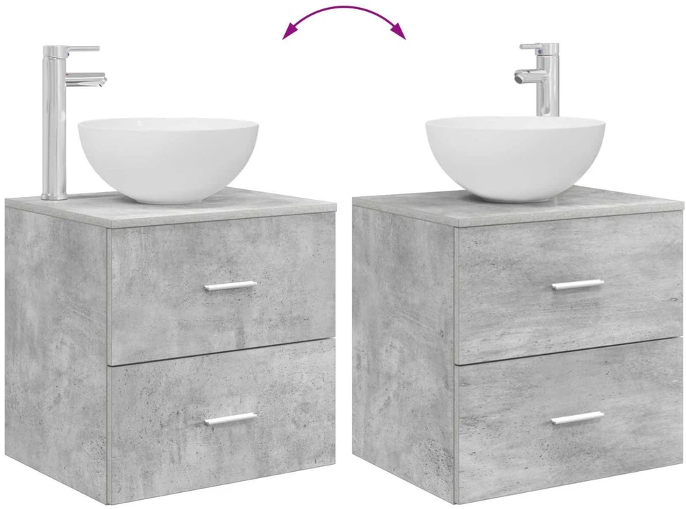 Sieninis kriauklės spintelė Betono pilka 49,5 x 41 x 64,5 cm
