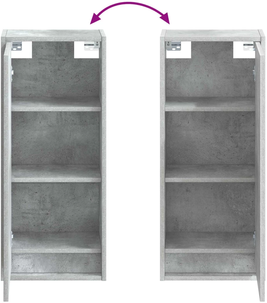 Sieninis kriauklės vanitas Betono pilka 35 x 20 x 81 cm