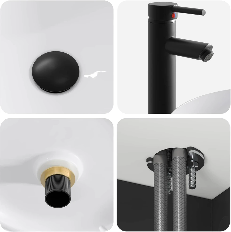 Sieninis kriauklės vanitas Juoda 49 x 44,5 x 65,5 cm