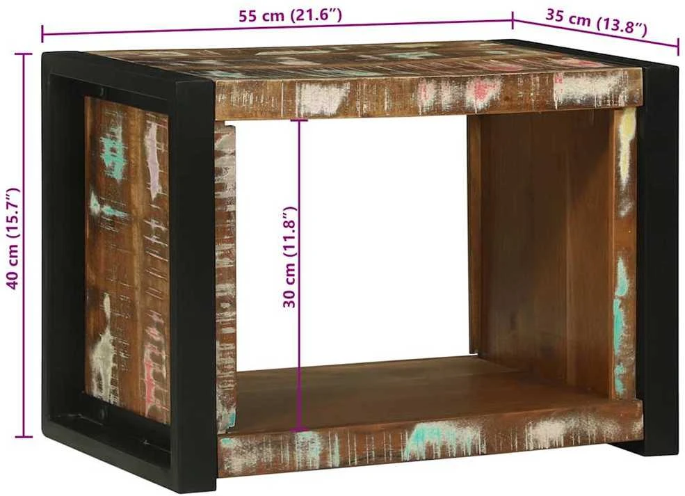 Sieninis Kubas Ruda 55 x 35 x 40 cm Kietas atkurtas medis