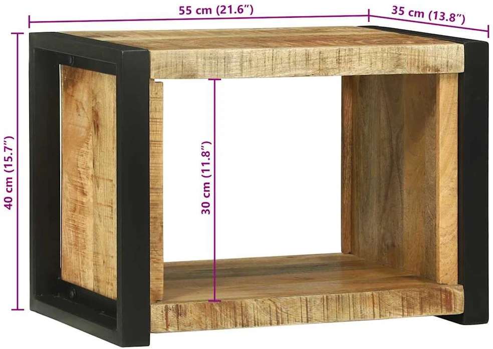 Sieninis Kubas Ruda 55 x 35 x 40 cm Kietas mango medis