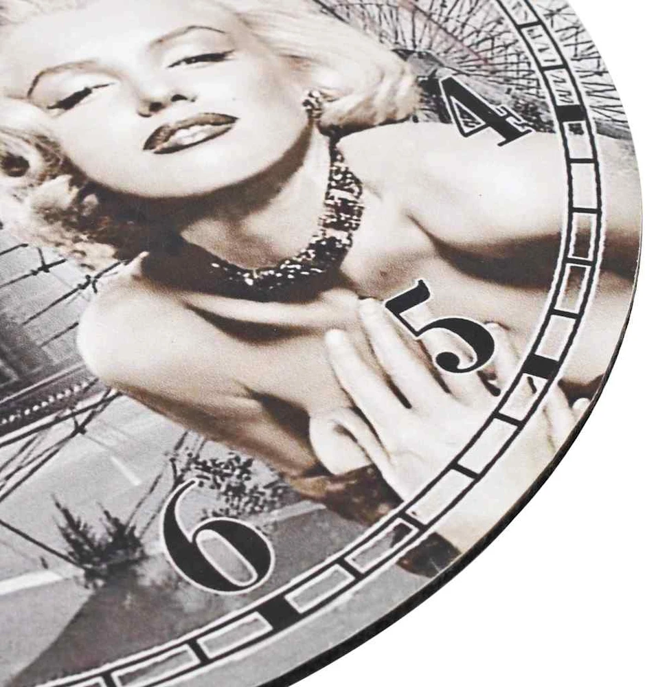 Sieninis laikrodis, 30cm, vintažinio dizaino, su Marilyn Monroe