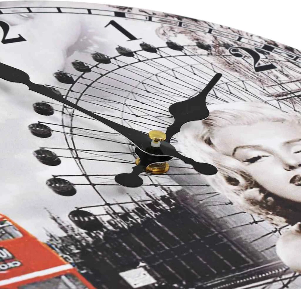 Sieninis laikrodis, 30cm, vintažinio dizaino, su Marilyn Monroe