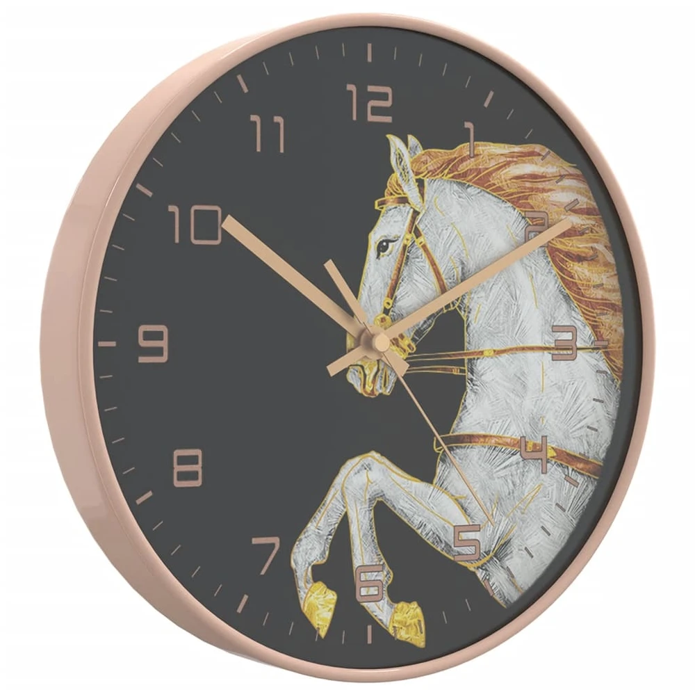 Sieninis laikrodis, auksinis/baltas, 29,5cm, PS/stiklas