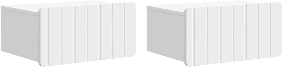 Sieninis naktinis staliukas 2 vnt. Balta 49 x 34,5 x 24 cm