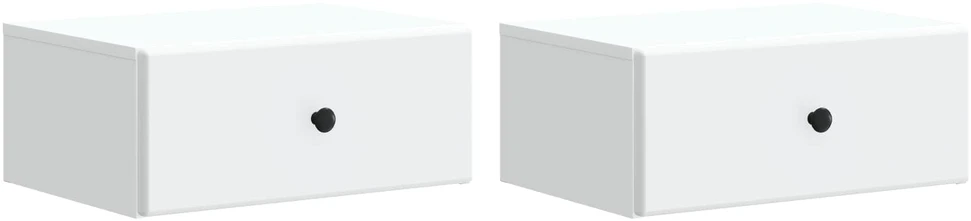 Sieninis naktinis staliukas 2 vnt. Balta 49 x 34,5 x 20 cm