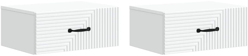 Sieninis naktinis staliukas 2 vnt. Balta 49 x 34,5 x 20 cm