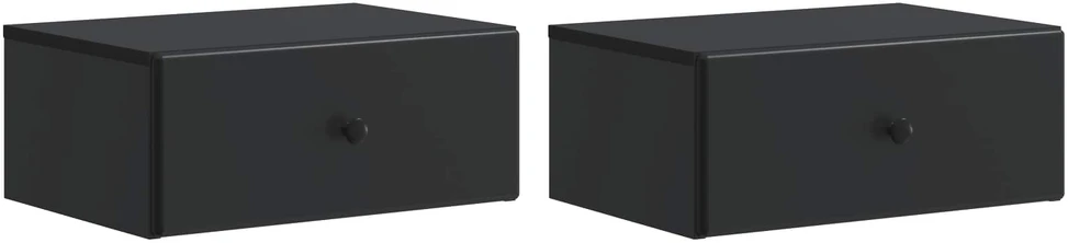 Sieninis naktinis staliukas 2 vnt. Juoda 49 x 34,5 x 20 cm