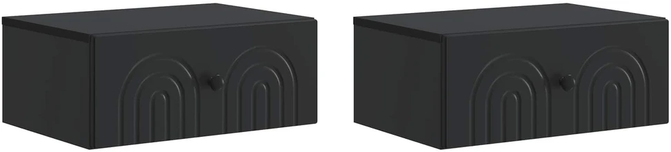Sieninis naktinis staliukas 2 vnt. Juoda 49 x 34,5 x 20 cm